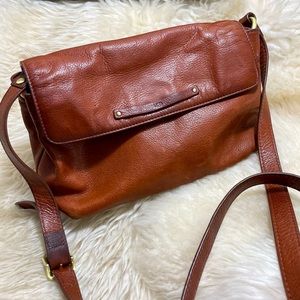 UGG small leather crossbody bag. SAMPLE. Oxblood Brown.
